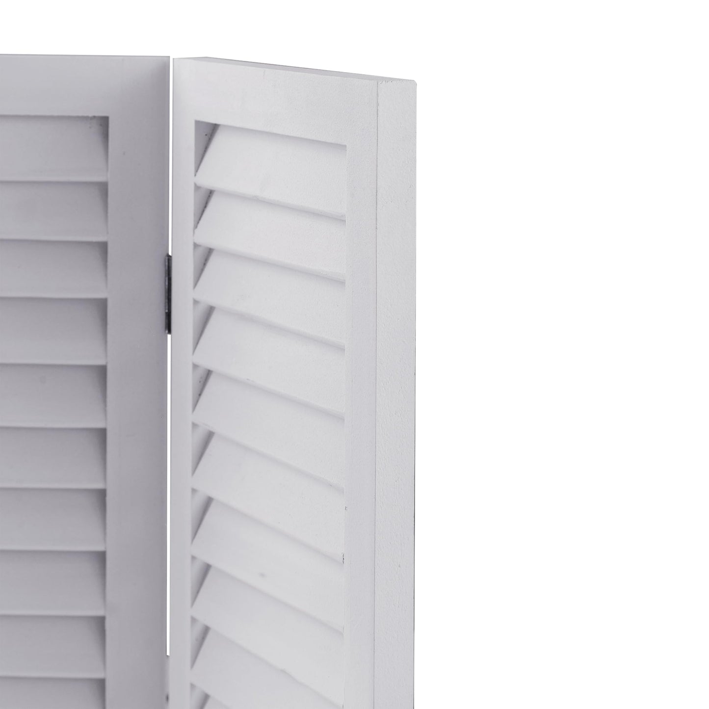SOFE Wood Short Room Divider 3 Panel, 2.6 Ft Tall Shutters Folding Divider for Room Separation, White Room Partitions and Dividers Freestanding, Foldable Wall for Home Bedroom Office