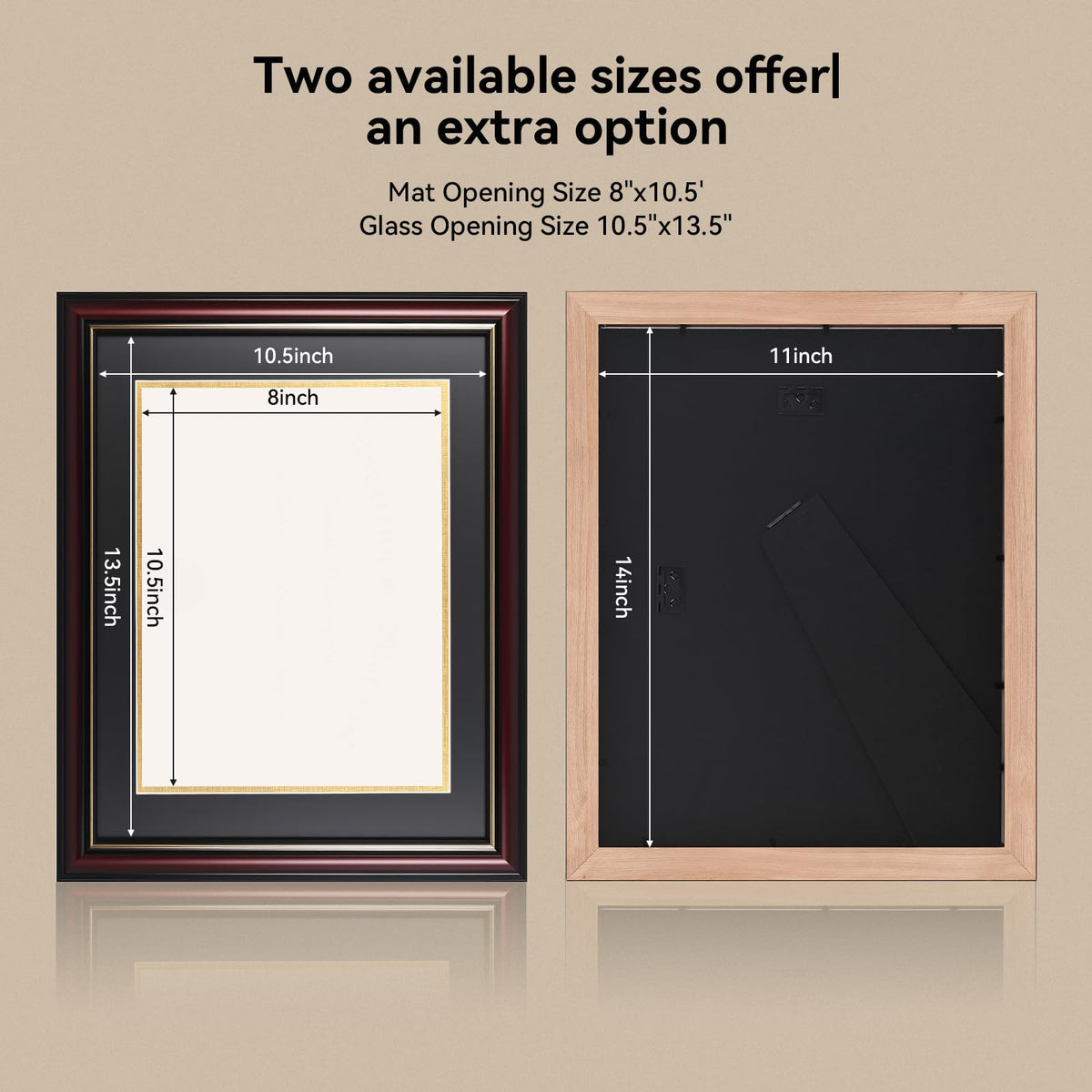 GAMYPET Solid Wood Diploma Frame 8.5 x 11 Certificate Frames with Black Mat or 11x14 Document without Mat as Graduation Picture Frame