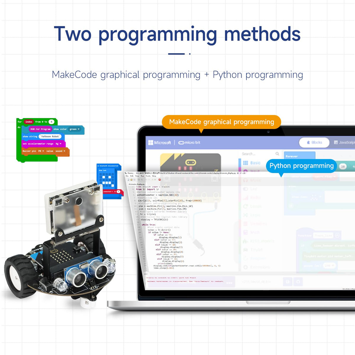 Yahboom Robot Car Adopts MakeCode Graphical Programming, MicroPython Programming