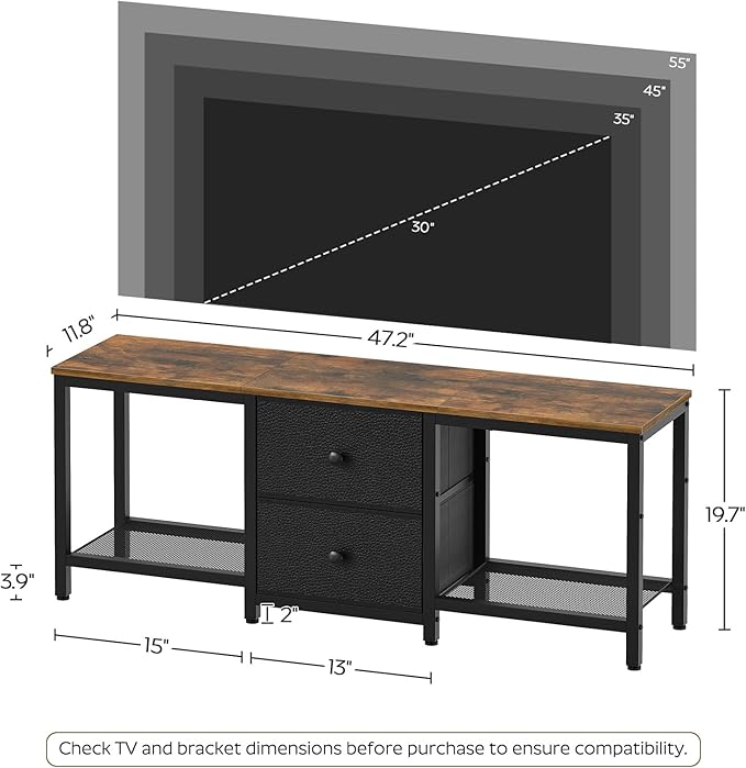 YATINEY TV Stand for TVs up to 55", Entertainment Center