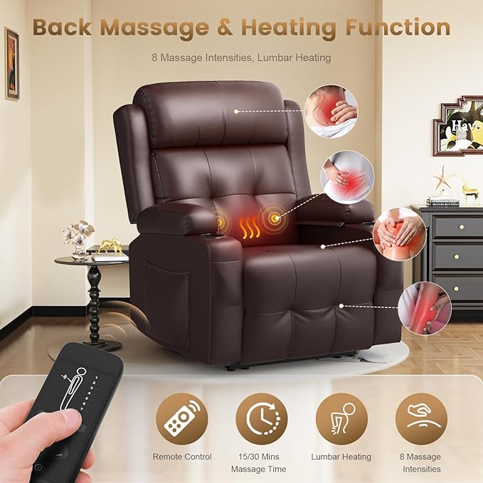 Home Theater Seating Power Recliner Chair, Massage Reclining Sofa
