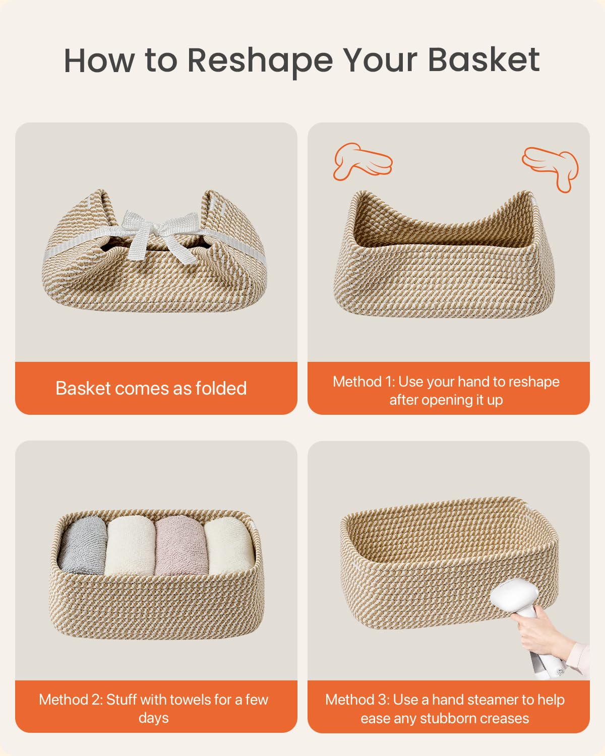 KALLAX Small Woven Basket, 12 x 8 x 4.5 Inches, Storage Basket for Organizing, Cute Small Rope Shelf Closet Cube Storage Bins Baskets for Shelves, Dog Toy Gift Baskets Empty, 3 Pack Brown