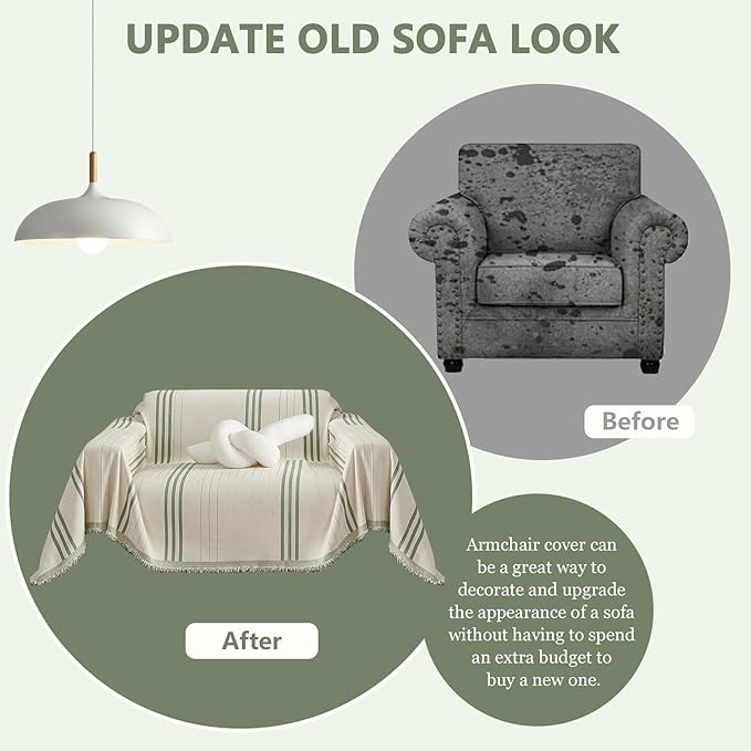 DREAMINGO Chenille Armchair Cover Jacquard Sofa Covers Washable Furniture