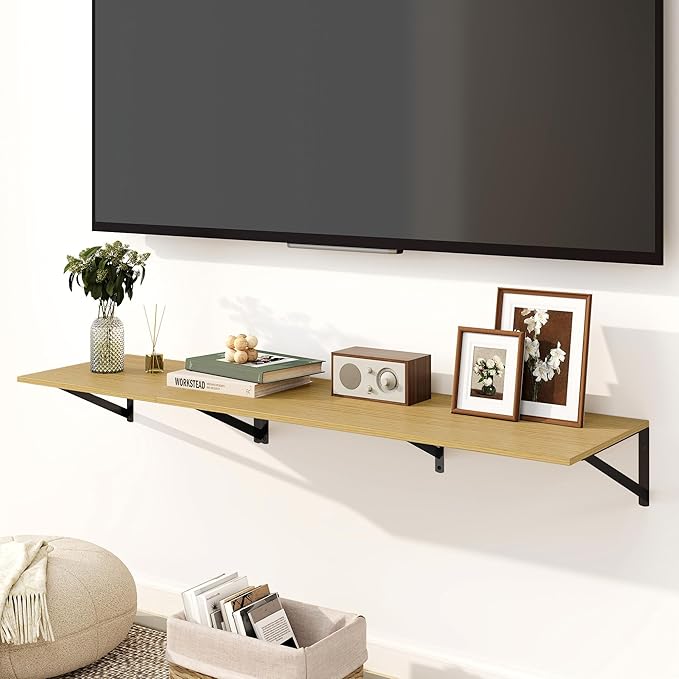 Fun Memories Floating Shelves for Wall, 12 Inch Deep Floating Shelves Set of 2