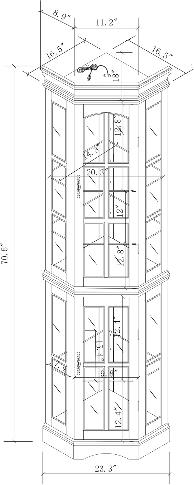Seeutek Corner Curio Cabinet