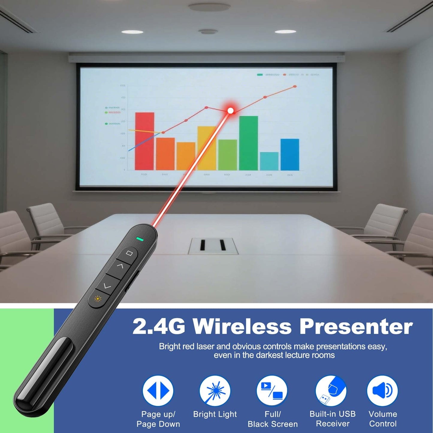 QUI Presenter Clicker USB A&C Bundle | Pen-Shaped Black & Remote-Shaped Silver