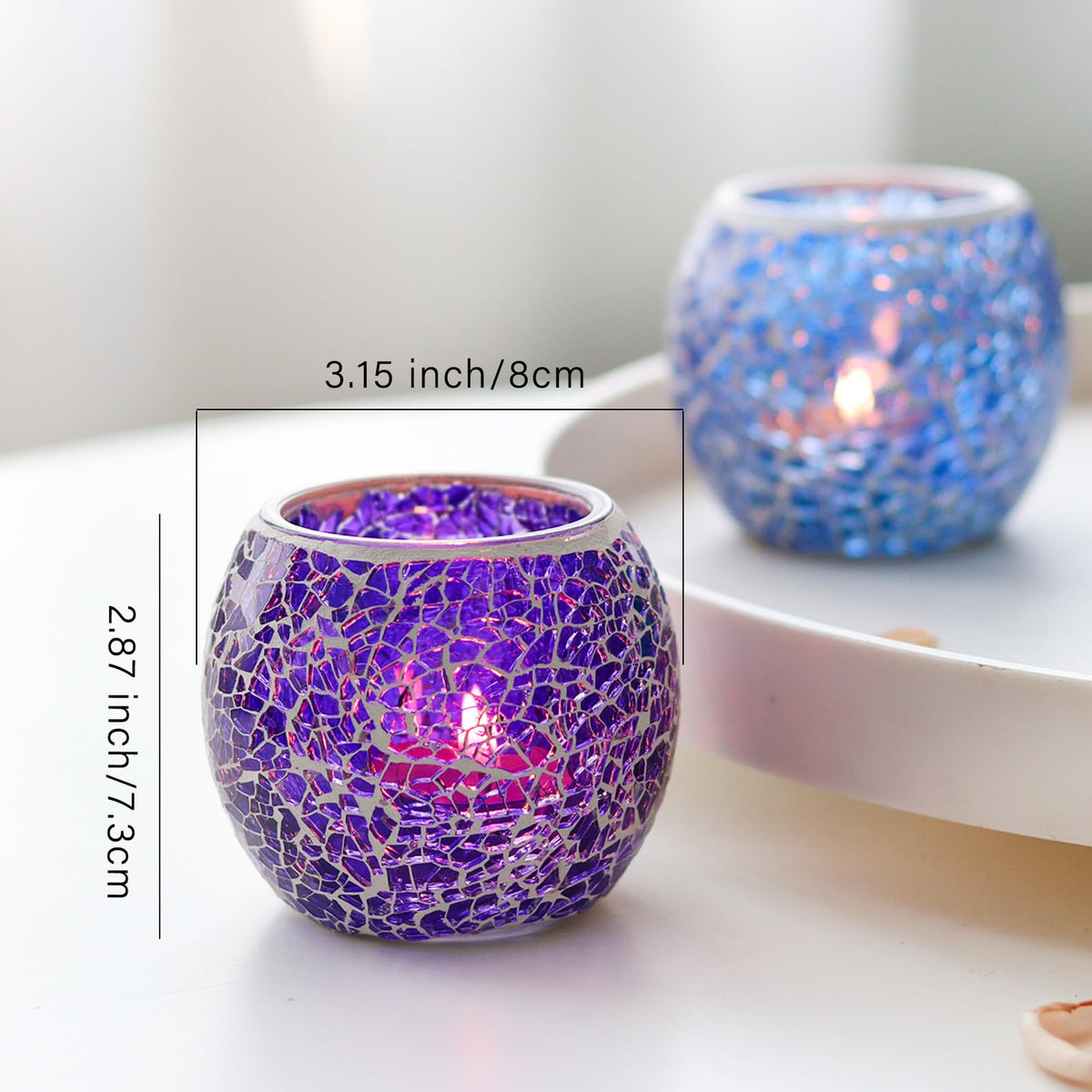 Lime Green Glass Votive Candle Holder – Crackle Votive Style, Perfect for Weddings & Home Decor (1 Pack)