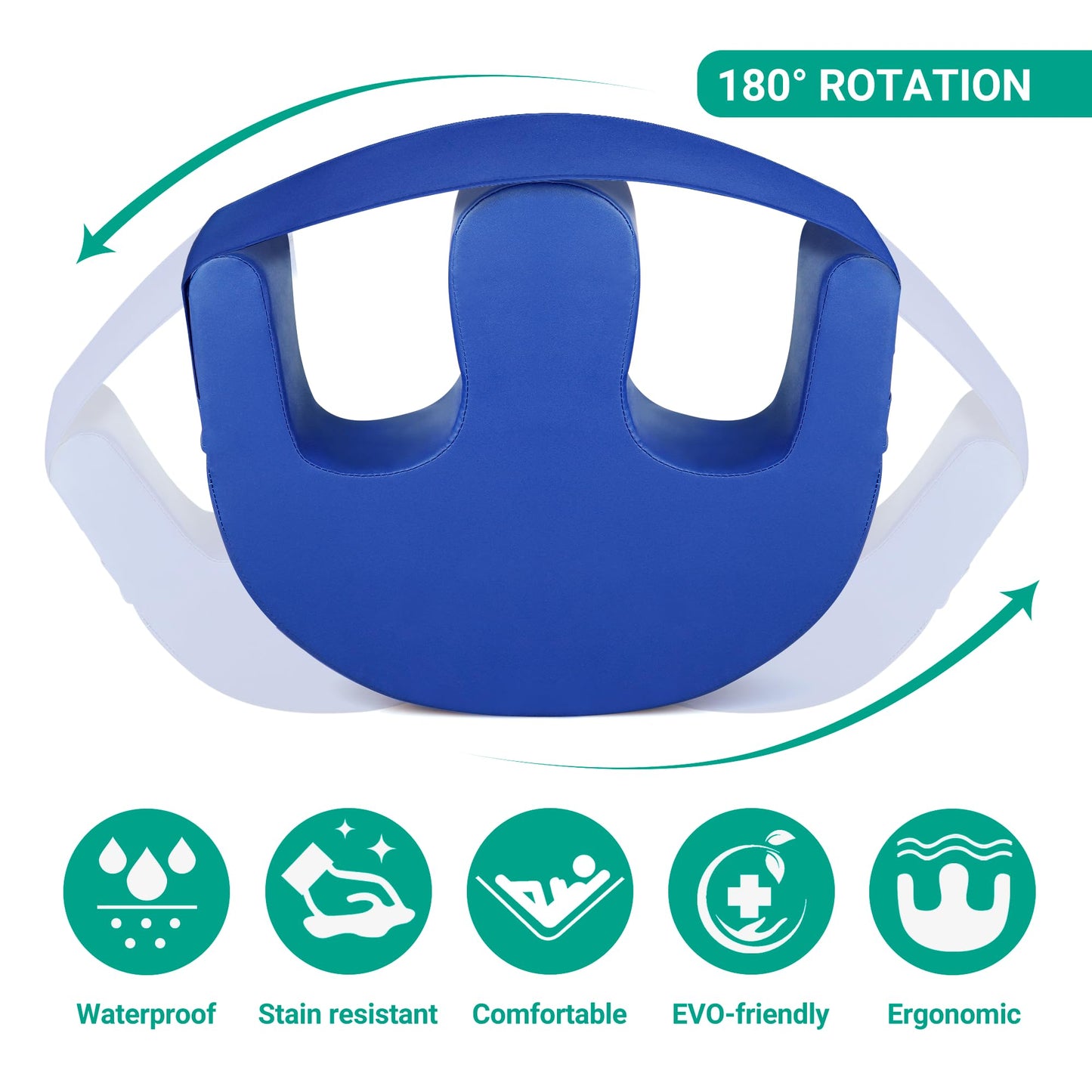 VitalEase Patient Turning Device, U-Shape Positioning Pillow, Waterproof PU Leather, Regular Size, 18.7" Wide, More Compact Fit for in-Bed Care