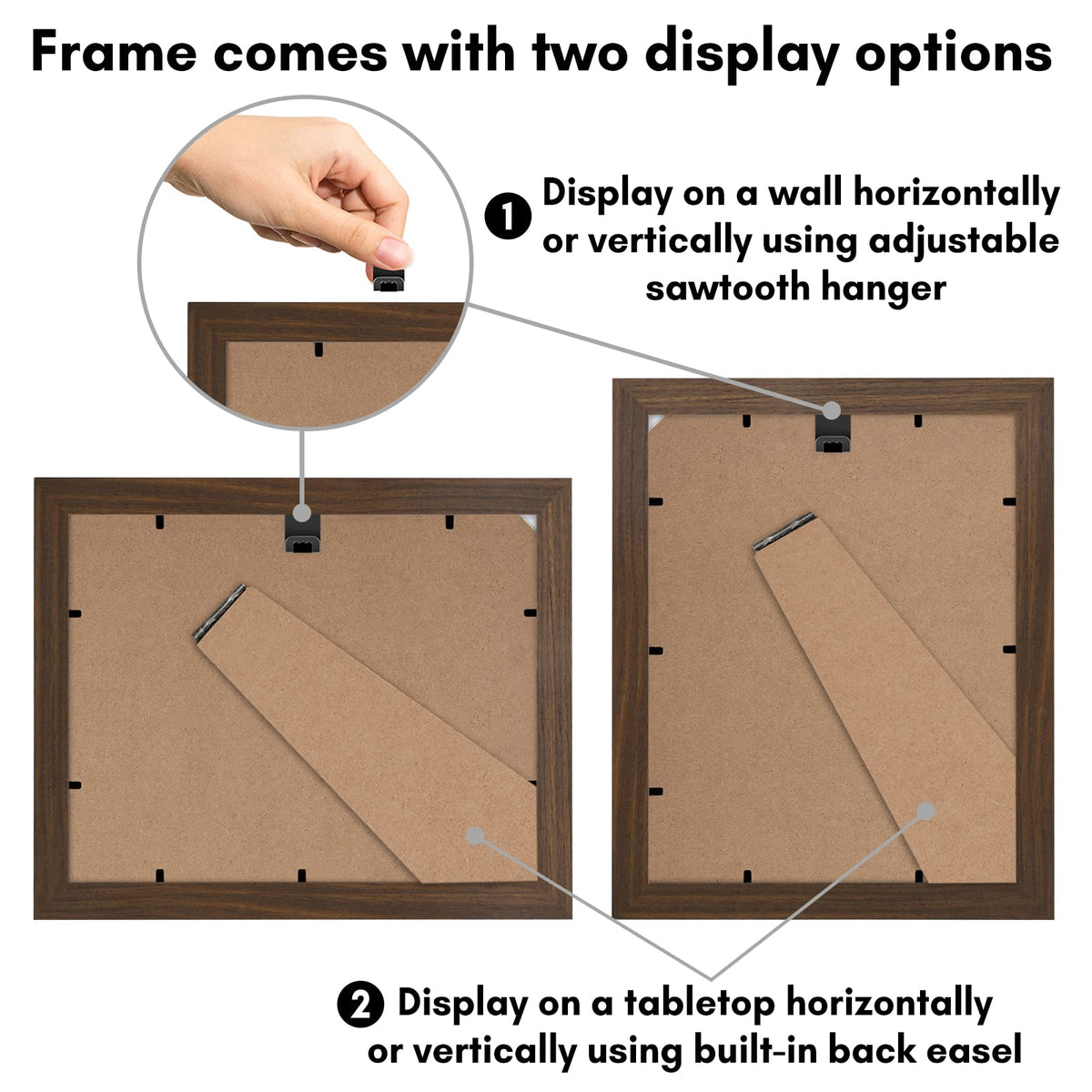 Americanflat 8.5x11 Diploma Frame with Shatter-Resistant Glass - Document Frames with Engineered Wood - Legacy Collection - Certificate Frame for Tabletop and Wall Display - Walnut
