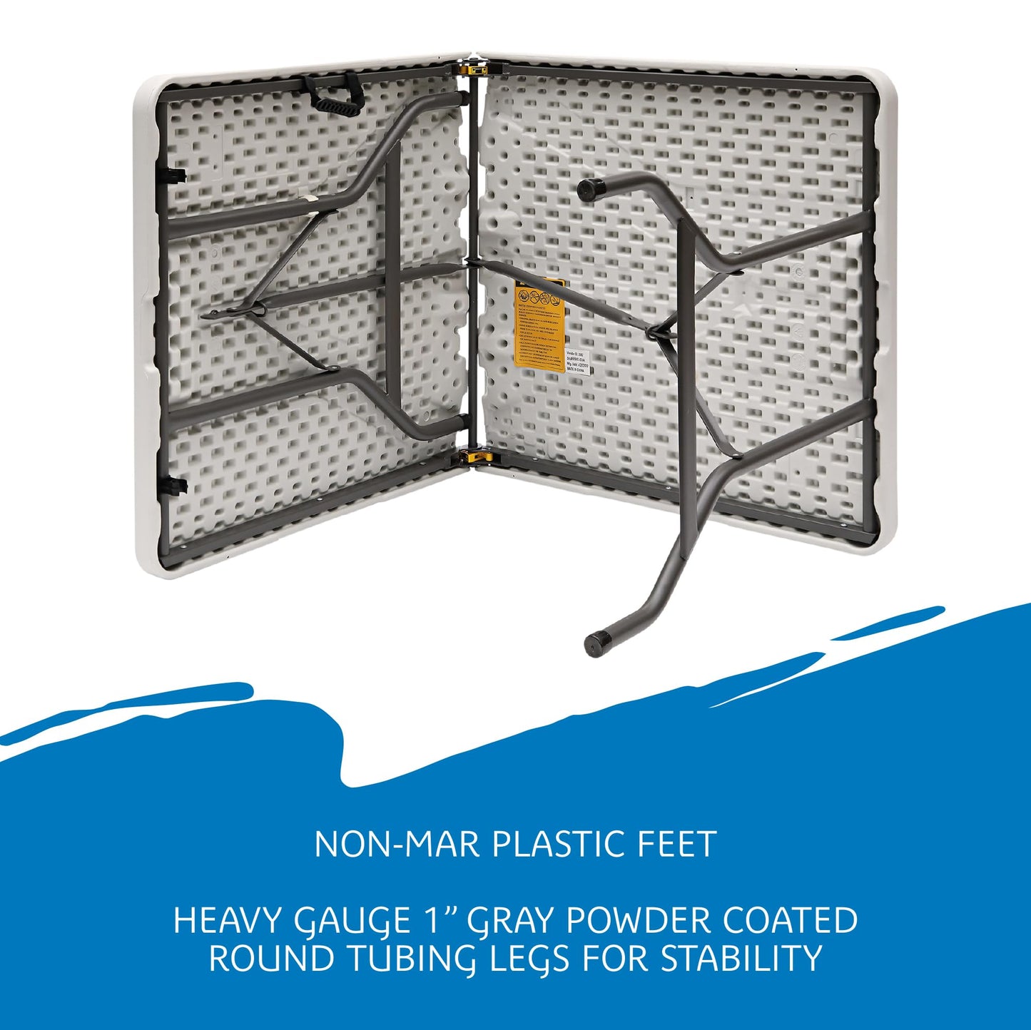 Iceberg IndestrucTable Too Classic, Center-Folding Table, Indoor/Outdoor, 350 lbs Weight Capacity, 60” x 30” x 29” - 65453