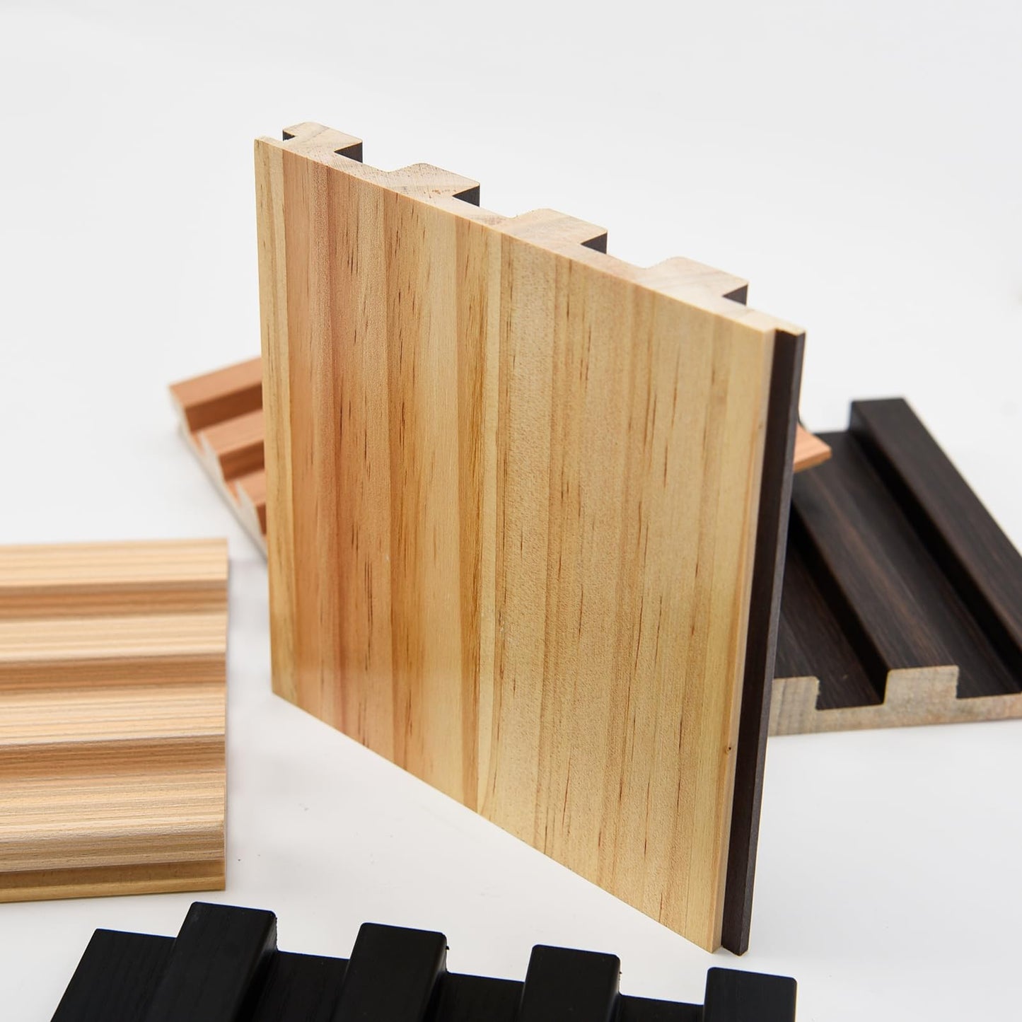 Art3d Slat Wood Wall Paneling for Interior and Ceiling Decoration - 5 Samples Pack, 6 x 5.7in.