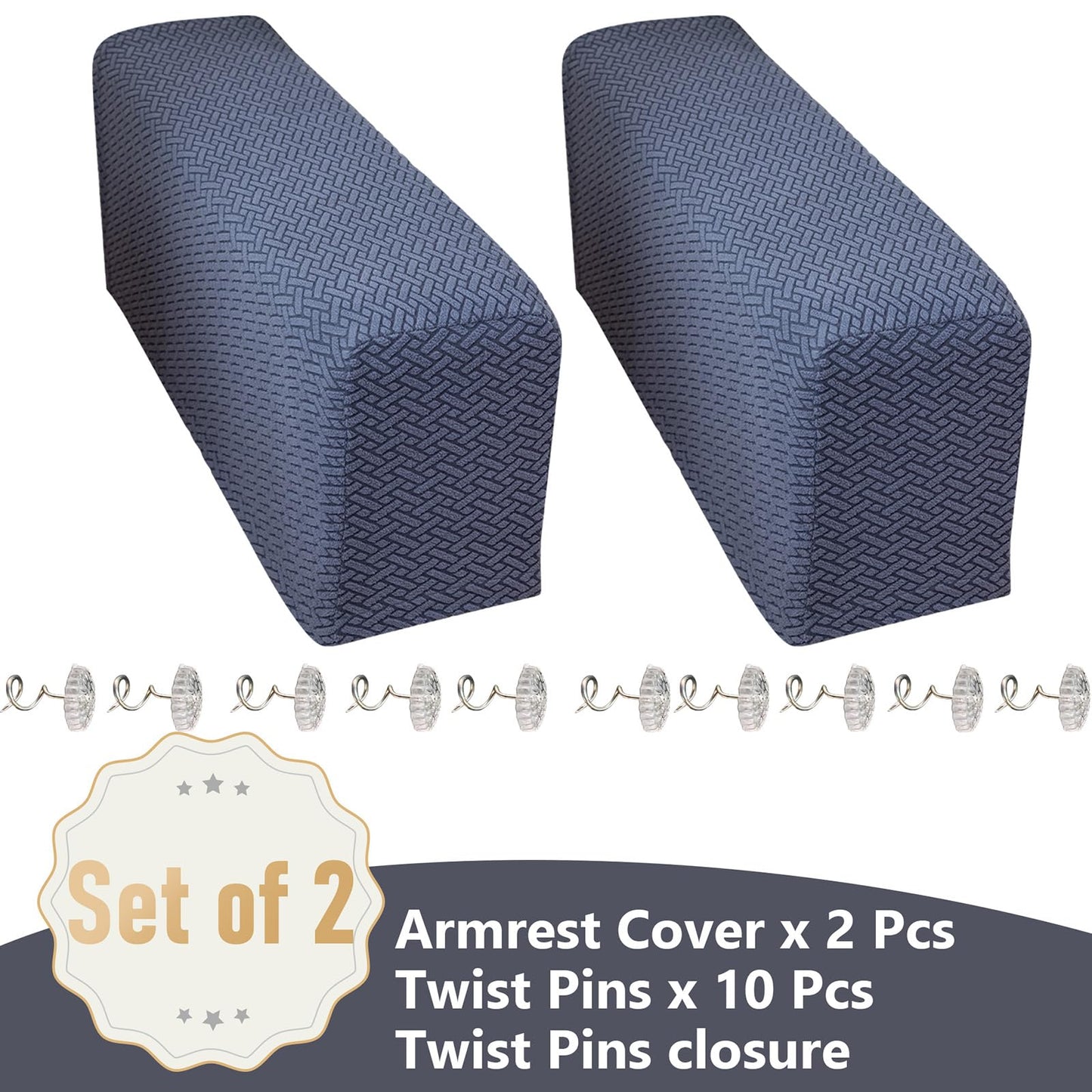 Yoovat Couch Arm Covers Sofa Arm Cover armrest Covers for Sofa Couch Armrest Cover Chair Arm Cover Set of 2 (Texture-Brown, Medium (Set of 2))