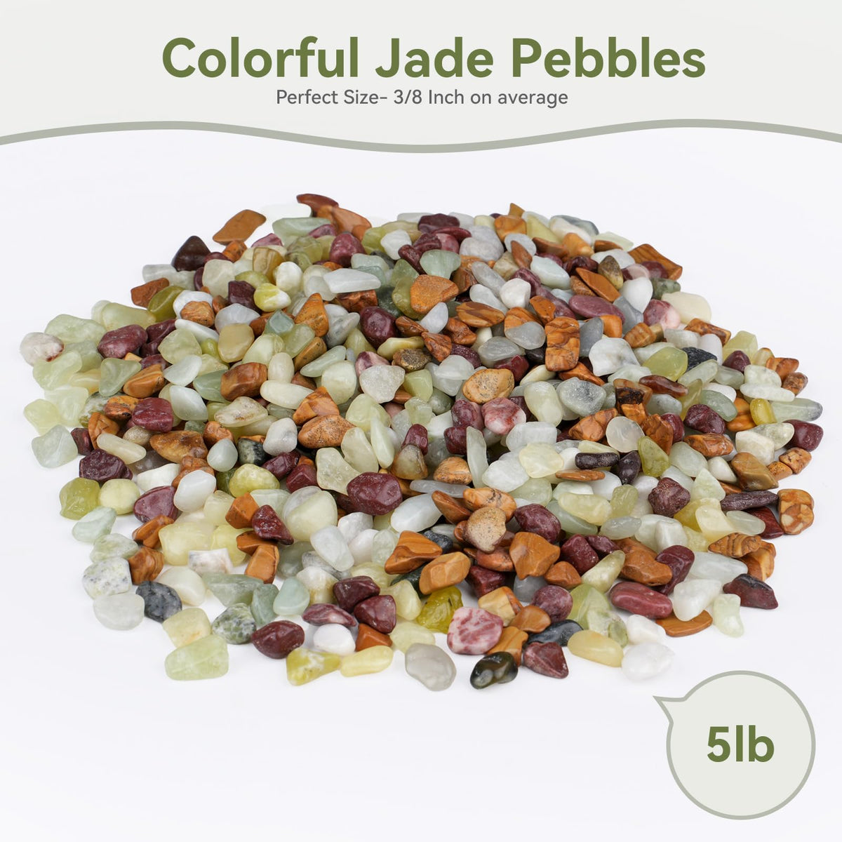Pulovin 5 lbs Pebbles for Indoor Plants, Succulent Rocks, 3/8" Polished Pebbles for Bamboo, Vase, Terrarium, Natural Decorative Small River Rocks for Crafts, Cactus, Outdoor Garden Landscaping