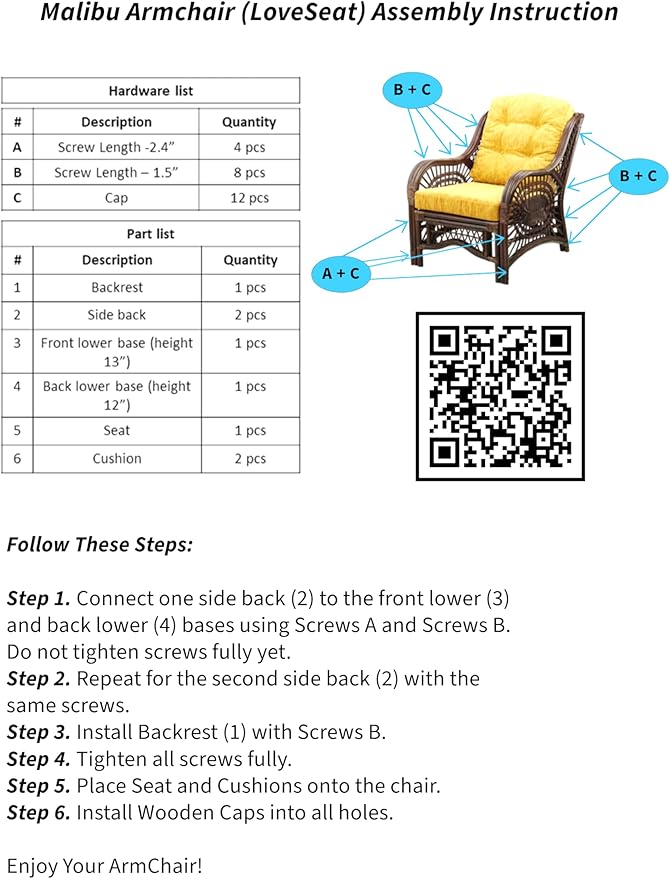 Malibu Lounge Set of 4: 2 Natural Rattan Wicker Chairs, Three-Seater Sofa