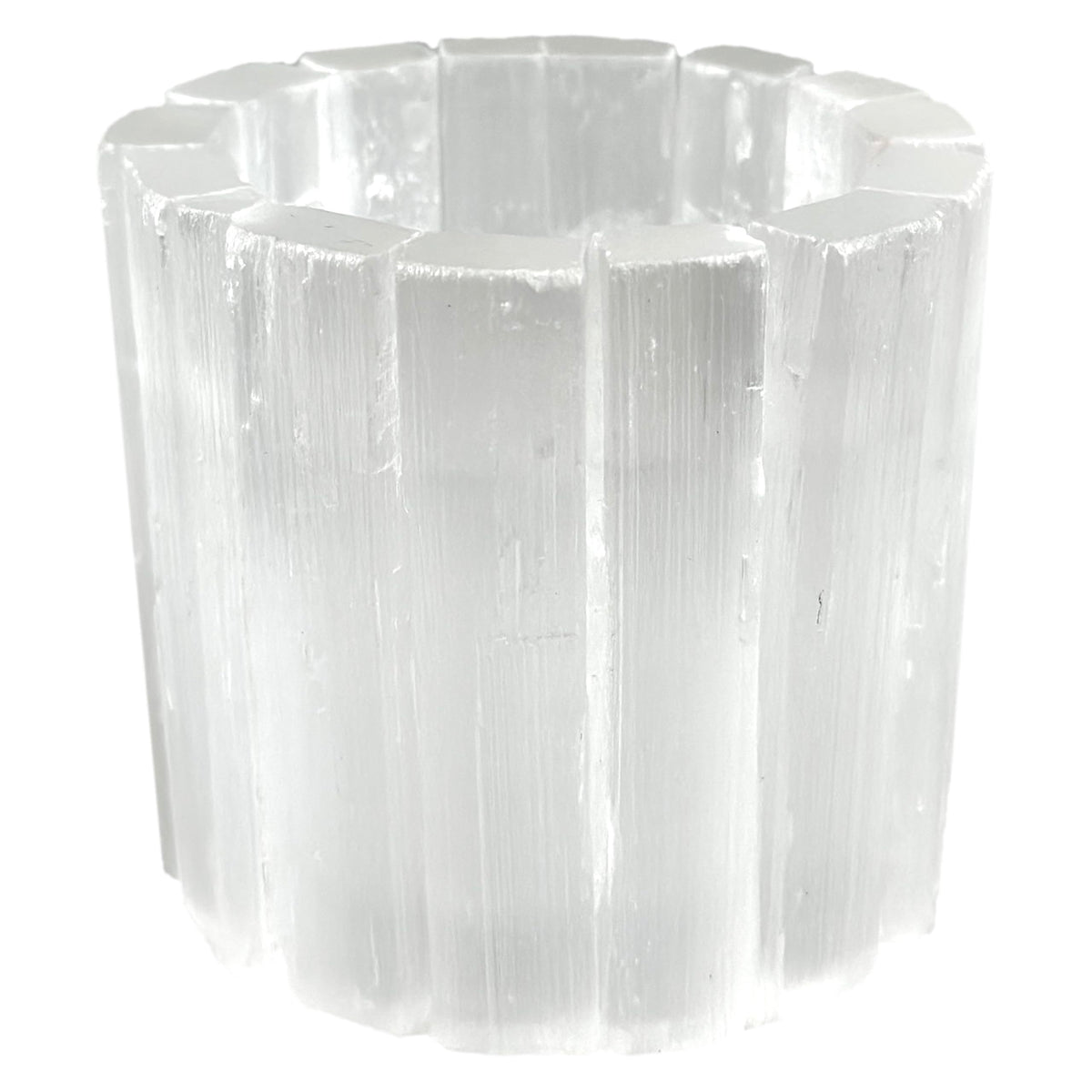 Selenite Candle Holder Natural Cylindrical Tealight Holder