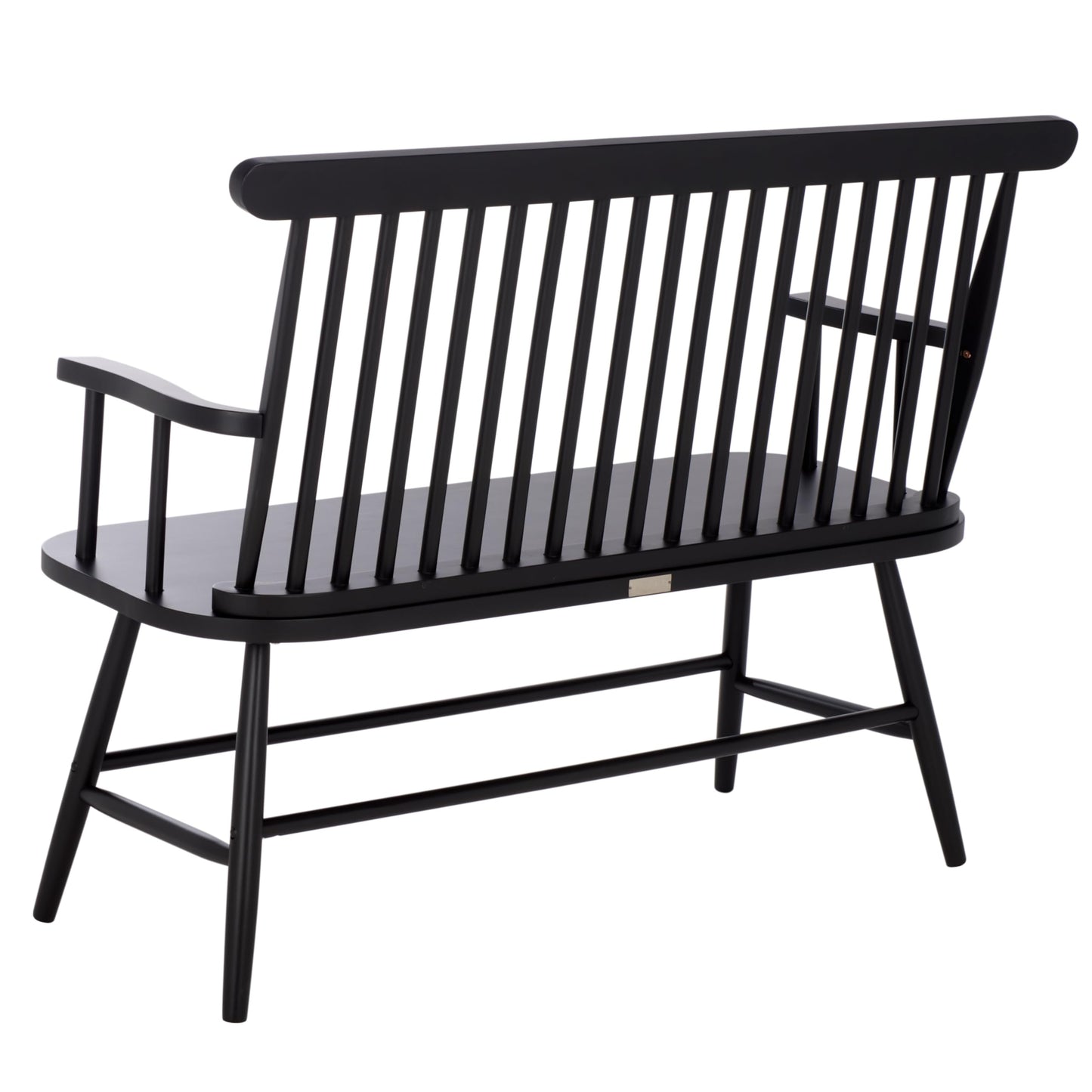 SAFAVIEH Home Collection - Eton Black Solid Wood Bench, Farmhouse Spindle Back Indoor Seating for Entryway or Dining (BCH3300D)