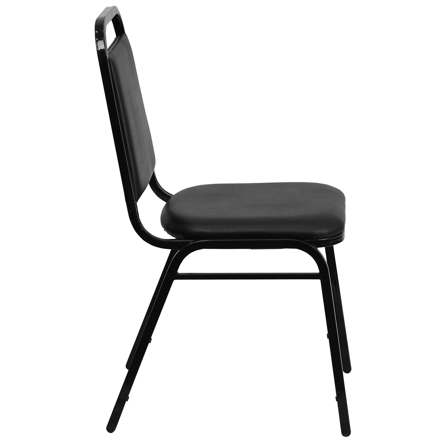 Flash Furniture Hercules Series Trapezoidal Vinyl Banquet and Event Chair, Commercial Event Chair with Padded Seat and Back, Black