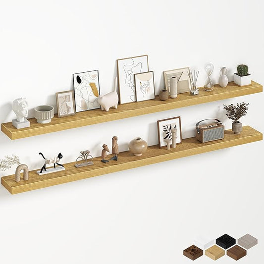 Fun Memories 67 Inch Fireplace Mantel Shelf, Deep Floating Shelves