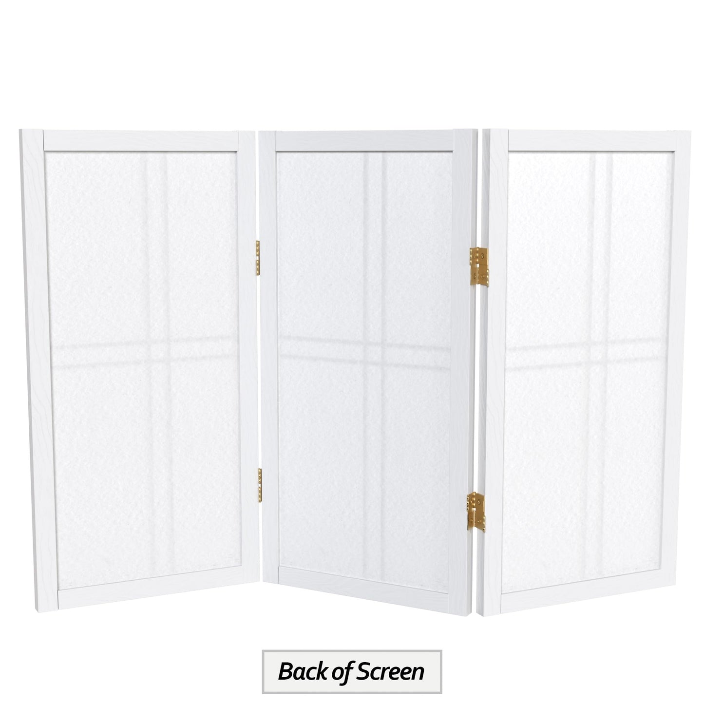 2 ft. Short Desktop Double Cross Shoji Screen - White - 3 Panels