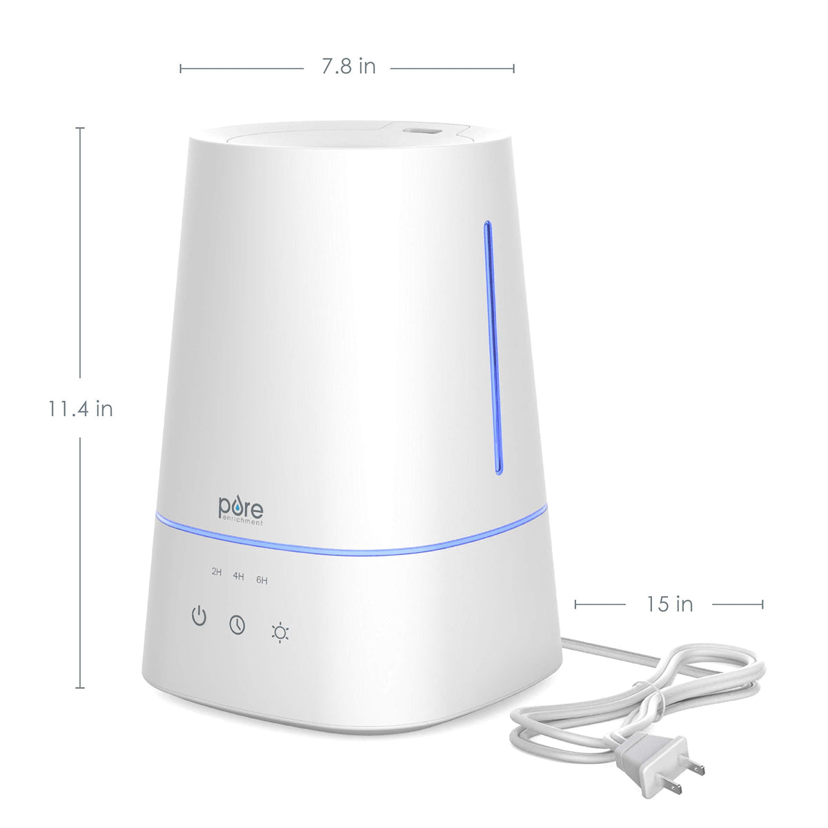 Pure Enrichment HUME Max - Easy Top-Fill Ultrasonic Cool Mist Humidifier, 3.7-L (1 Gallon) Water Tank, 3 Mist Settings, & Auto Shut-Off Timer - Ideal for Large Bedrooms, Nurseries & Dry Areas (White)