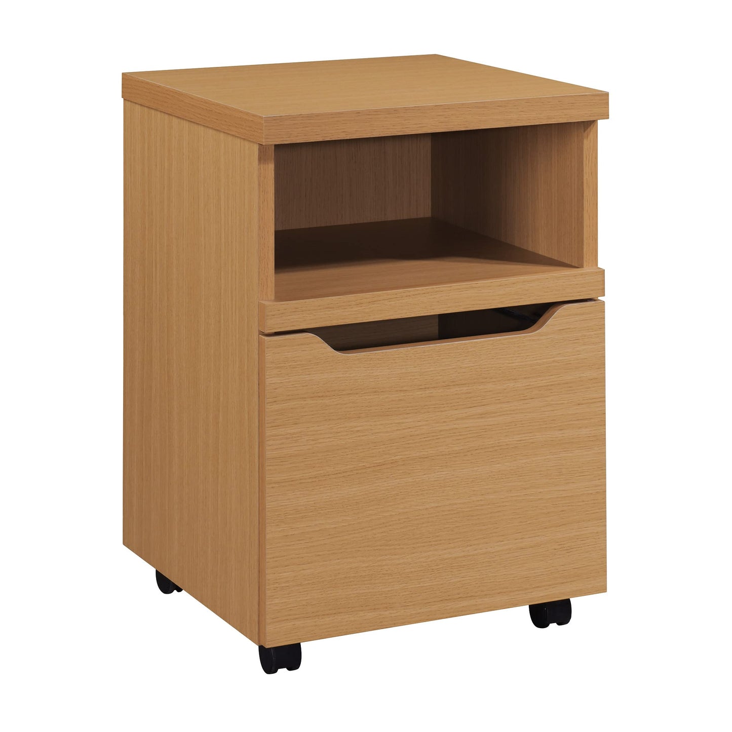 OSP Home Furnishings Denmark Rolling File Cart and Printer Stand with Lockdowel Fastening System, Natural