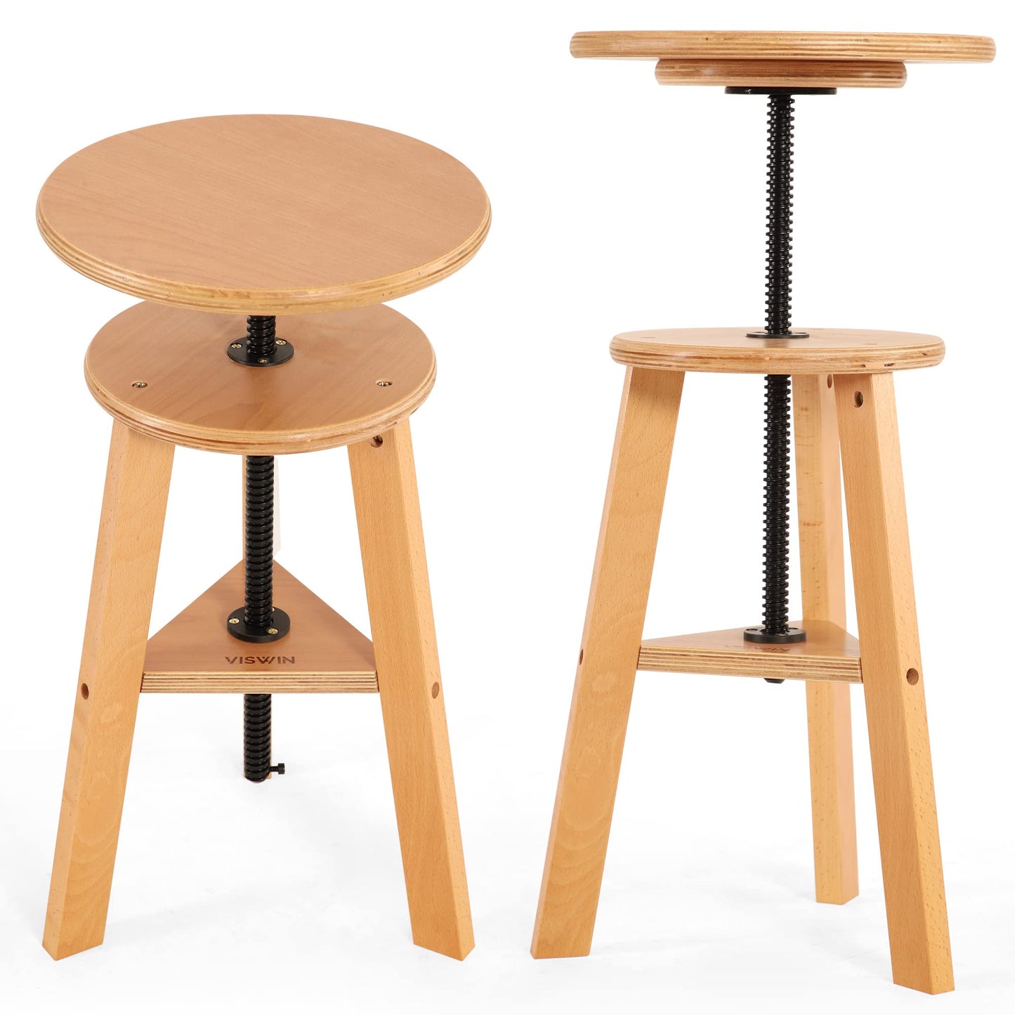 VISWIN Adjustable Drafting Stool, Beech Wood, Artist Stool Chair, Supports Up to 176 Lbs, for Artists, Studio, Home Use, Office, Kitchen