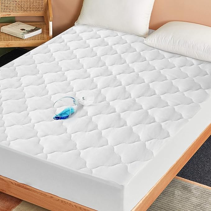 Twin Mattress Pad Waterproof Mattress Protector, Quilted Twin Size Mattress