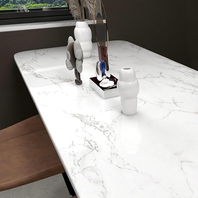 practicalWs Marble Contact Paper Peel and Stick, 15.7inch×118.1inch White Gray