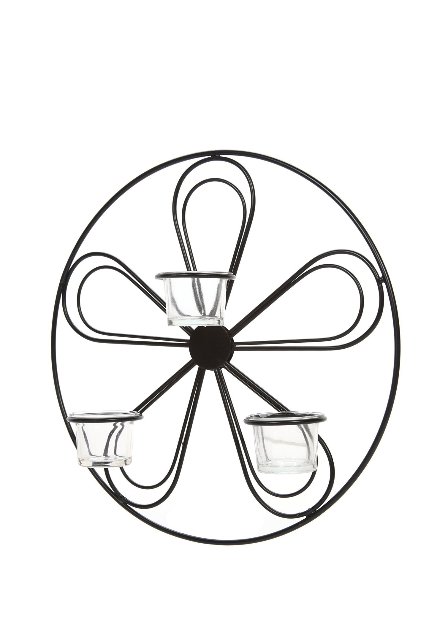 Hosley Large Floral Wall Sconce 13.5 Inch Diameter Tea Light Candle Holder LED Farmhouse Ideal Gift for Weddings, Special Occasions, and for Wall Decor, Home, Spa, Aromatherapy, Reiki.