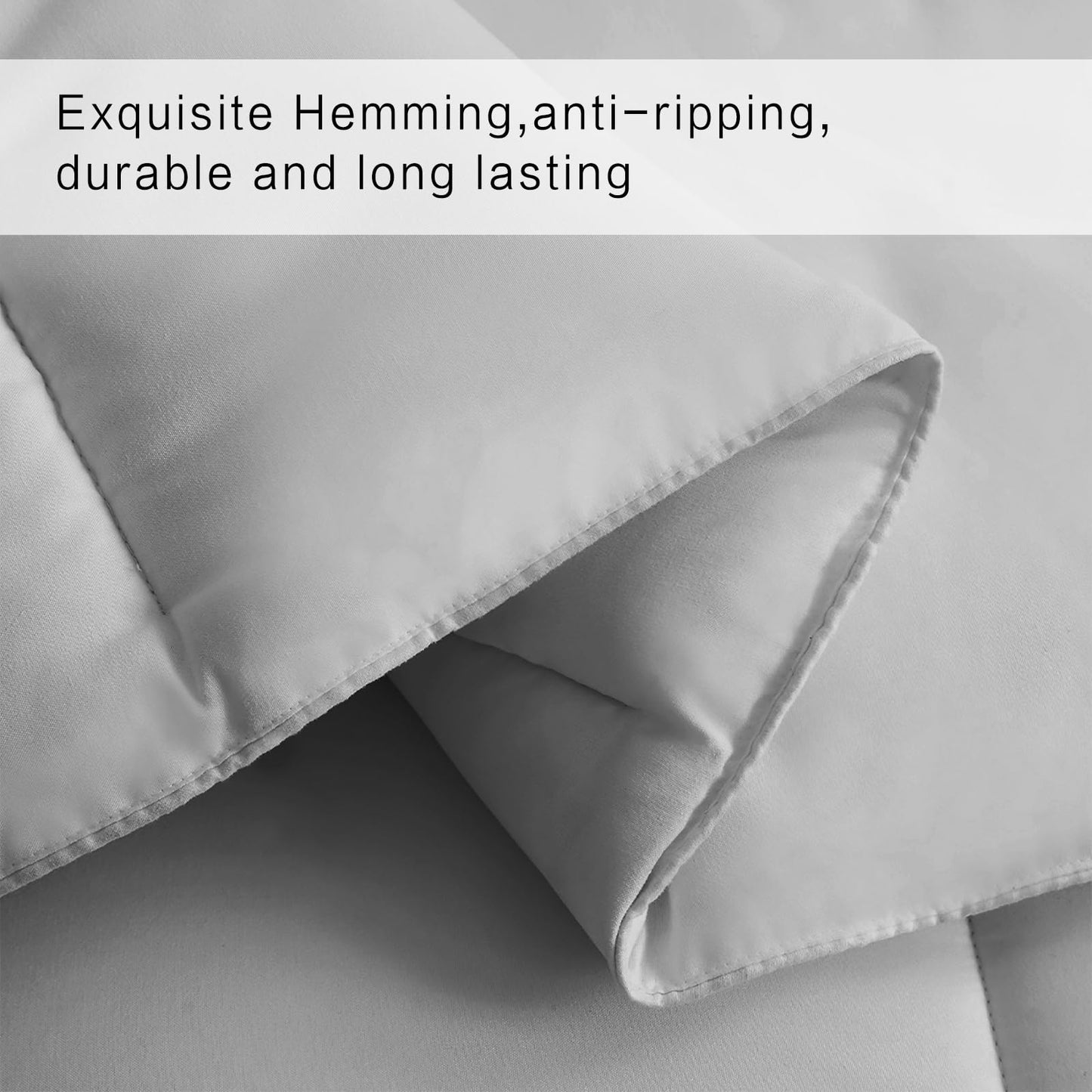 COHOME Quilted King Size Comforter - All-Season Down Alternative Duvet Insert - Luxury Hotel Warm Comforter with Anti-Clump Tech & 8 Tabs - Reversible - Breathable - Light Grey(90"x102")