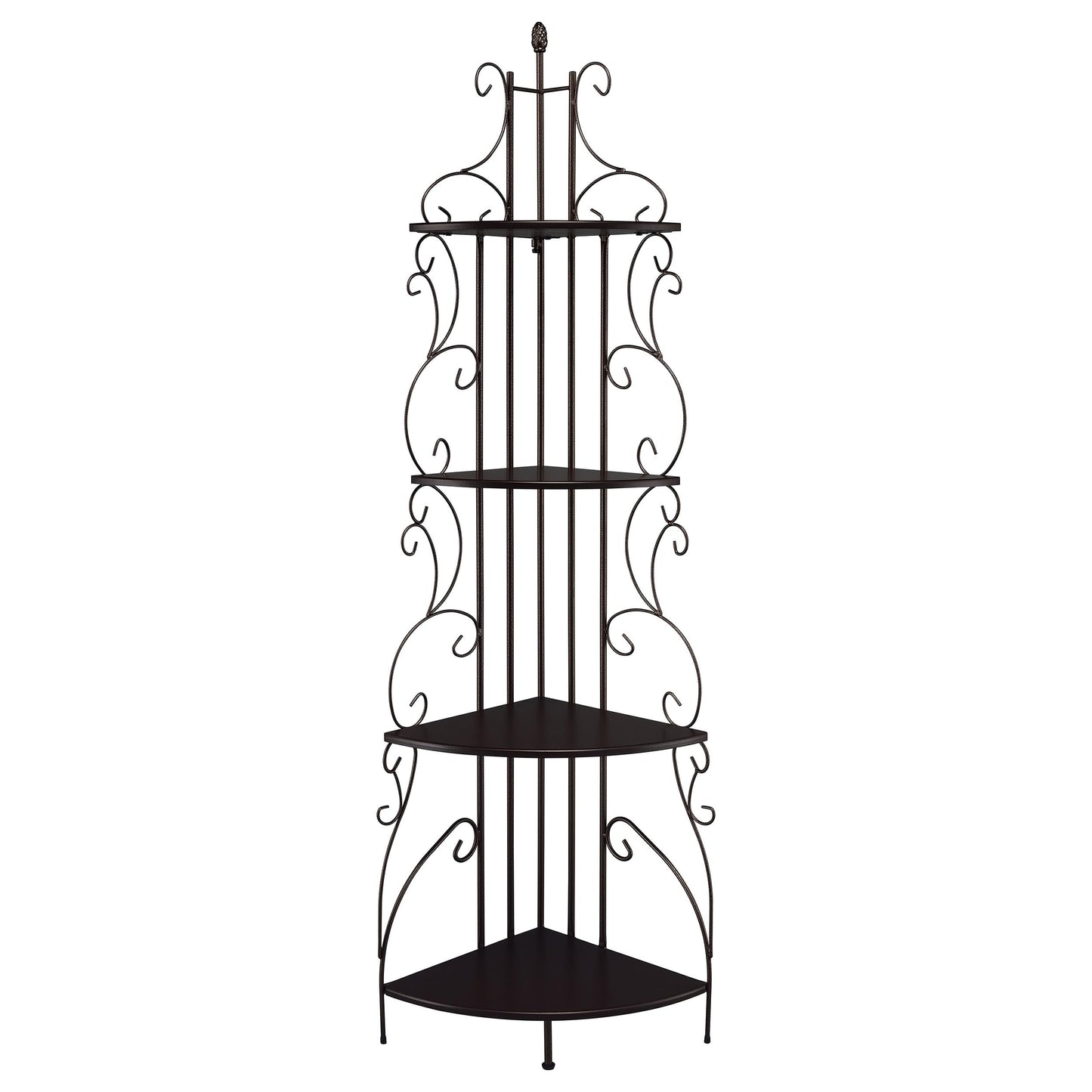 Coaster Home Furnishings - Poppy - Wood & Metal - 74-Inch 4-Tier Candner Bookshelf with Open Shelf and Subtle Silhouette - Traditional - Home Office - Copper & Cappuccino - 910038