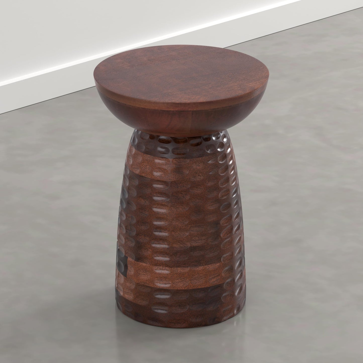 SIMPLIHOME Boyd End Table - 13 inch Wide Solid Mango Wood Round Accent Table in Warm Auburn Brown, Handcrafted Contemporary Nightstand or Lamp Stand for Living Room or Office, Assembled