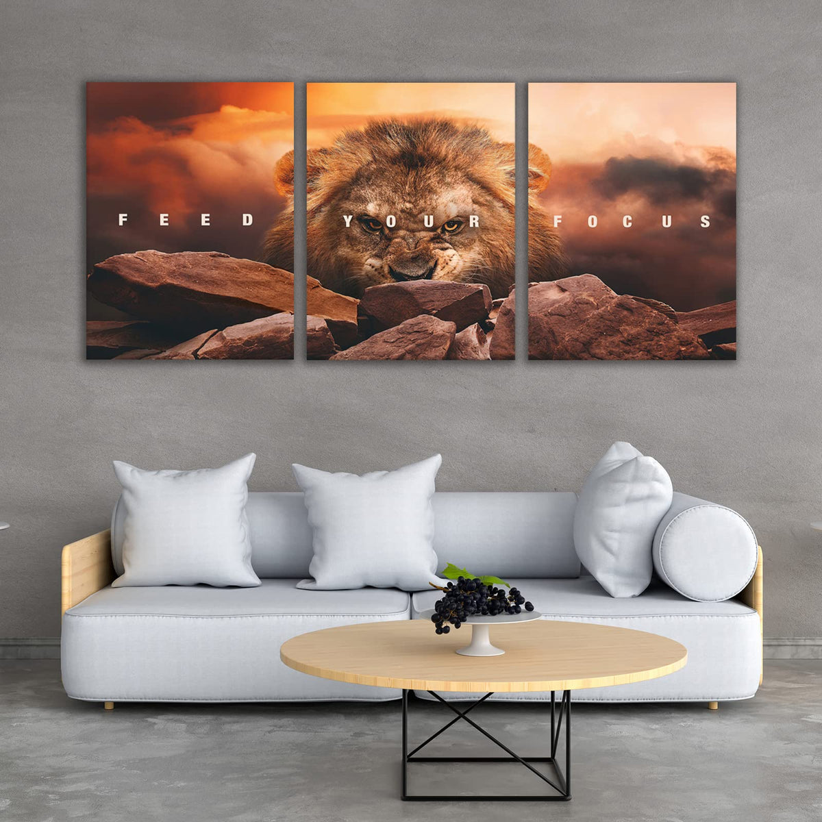 Motivational Wall Art Inspirational Wall Art 3 Pieces Canvas Poster Wall Painting Lion Artwork for Living Room Bedroom Home Decor Prints Pictures Office Wall Decor Framed Ready to Hang 36''Wx 16''H