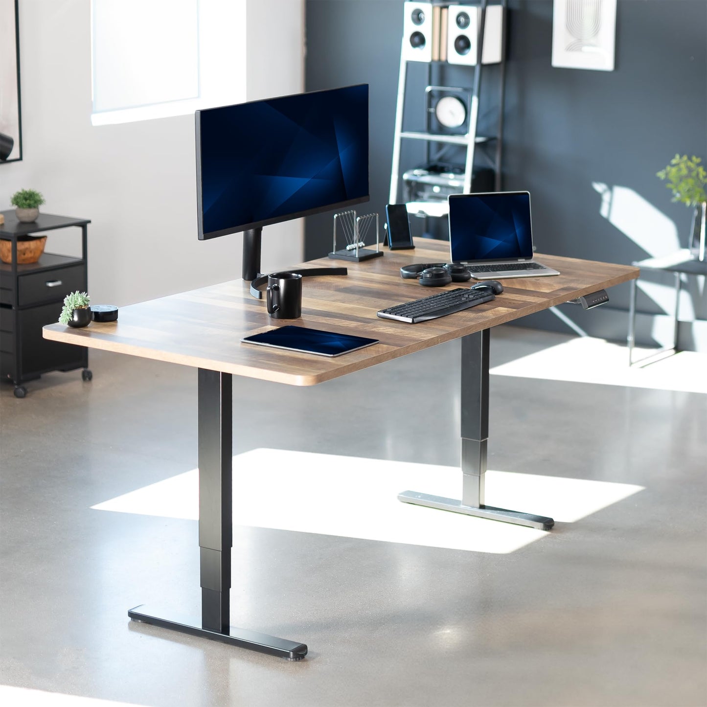 VIVO Universal 71 x 36 inch Table Top for Standard and Sit to Stand Height Adjustable Home and Office Desk Frames, Reclaimed Wood Extra-Wide Desktop, DESK-TOP72-36P