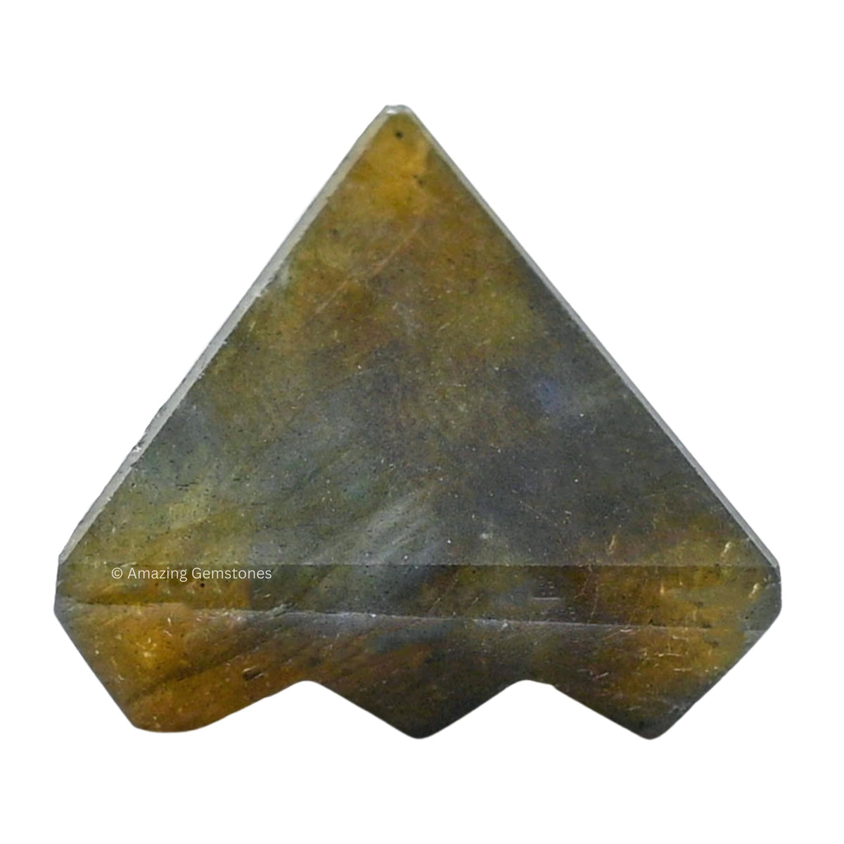 Amazing Gemstone Labradorite Crystal Pyramid with 9 Pyramid Plate Bottom - 1" Mini Pyramid Figurine of Natural Stone Pyramid for Meditation, Reiki, Chakra Balancing Vastu Pooja and Crystal Grids