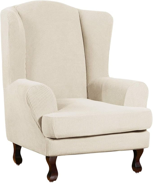 Turquoize Wingback Chair Covers 2 Piece Wing Chair Slipcover Stretch Slipcovers