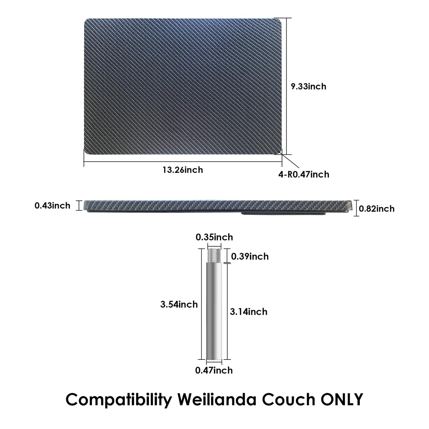 Weilianda Home Theater Seating Series Swivel Tray Table Couch Carbon Fiber Pattern