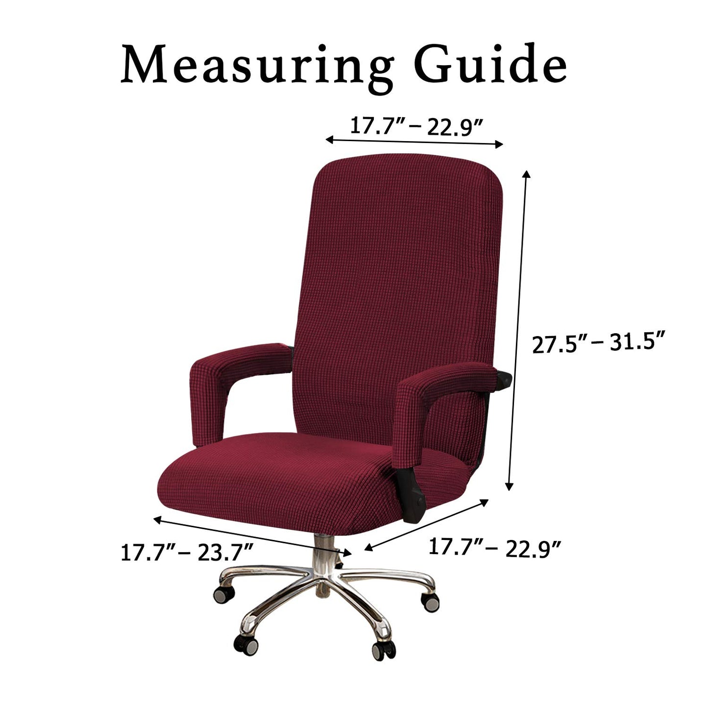 Turquoize Office Chair Cover Stretch With Arms - Universal Removable Rotating Boss Slipcover for Computer Desk Chairs - for Dogs Cats Pets, Burgundy