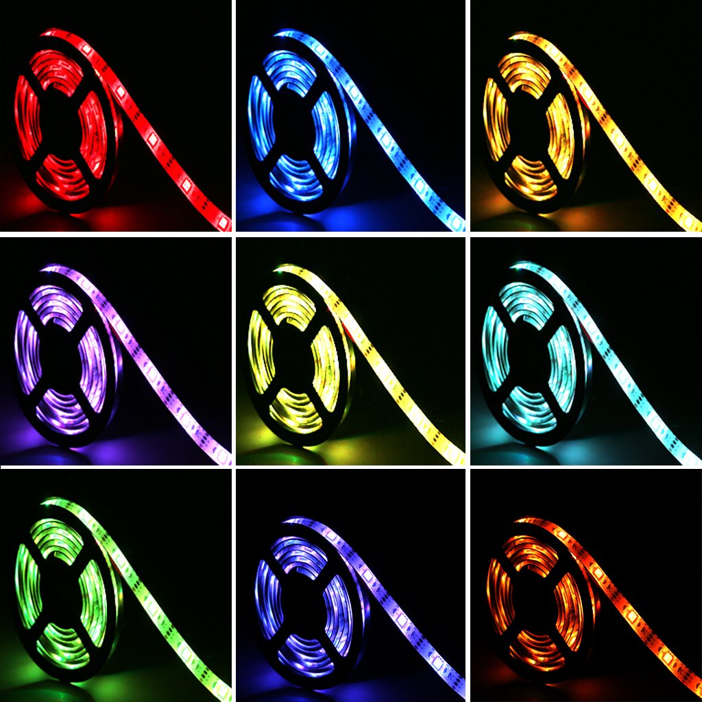 ACONDE 3.28 feet USB LED Strip Lights, DIY Indoor Decoration, TV Backlight, 24 Keys Remote