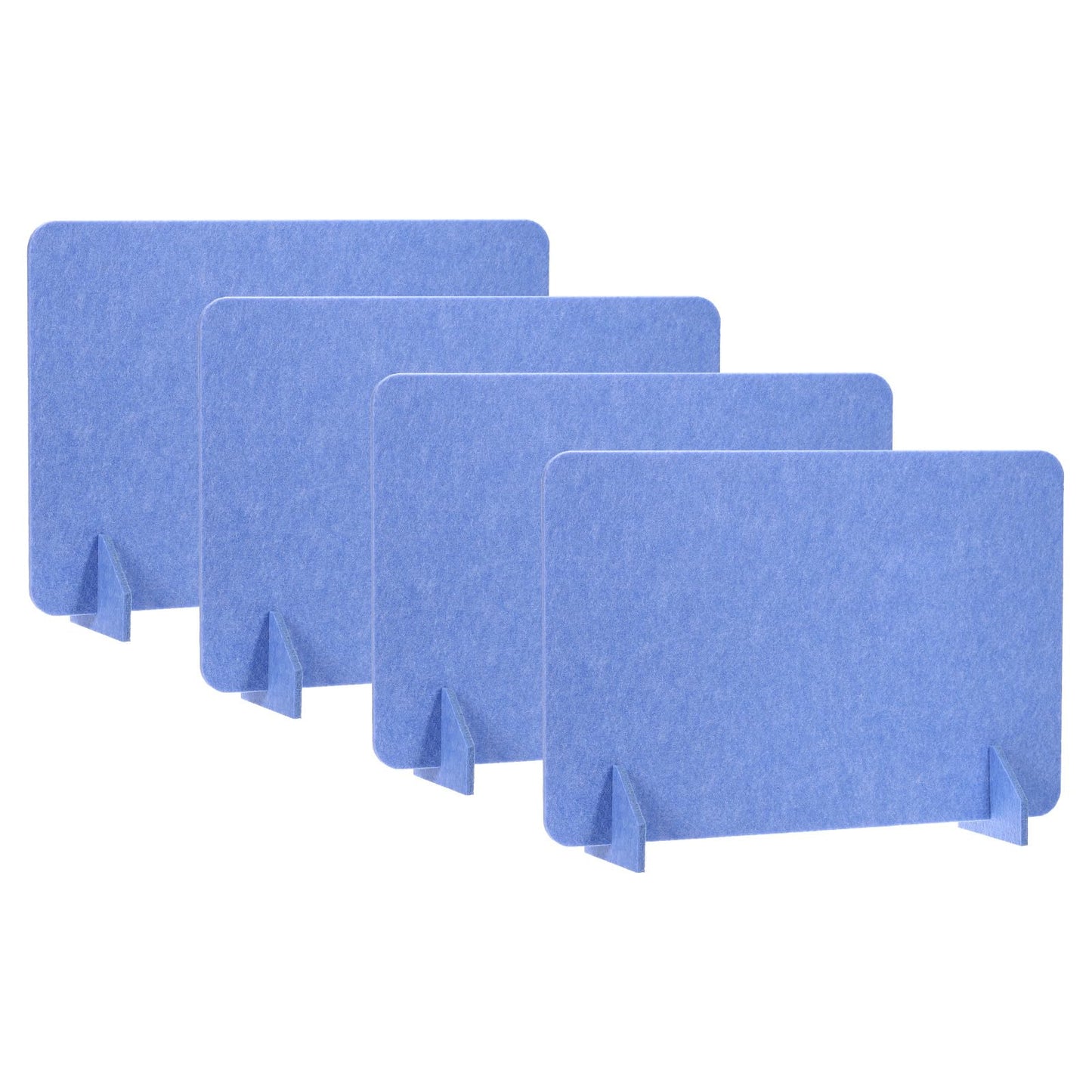 PATIKIL Desk Divider, 4 Set 24 x 16 Inch Acoustic Freestanding Desk Divider Desk Privacy Panel with 8 Pcs Support Feet for Library Office Workstation,Blue
