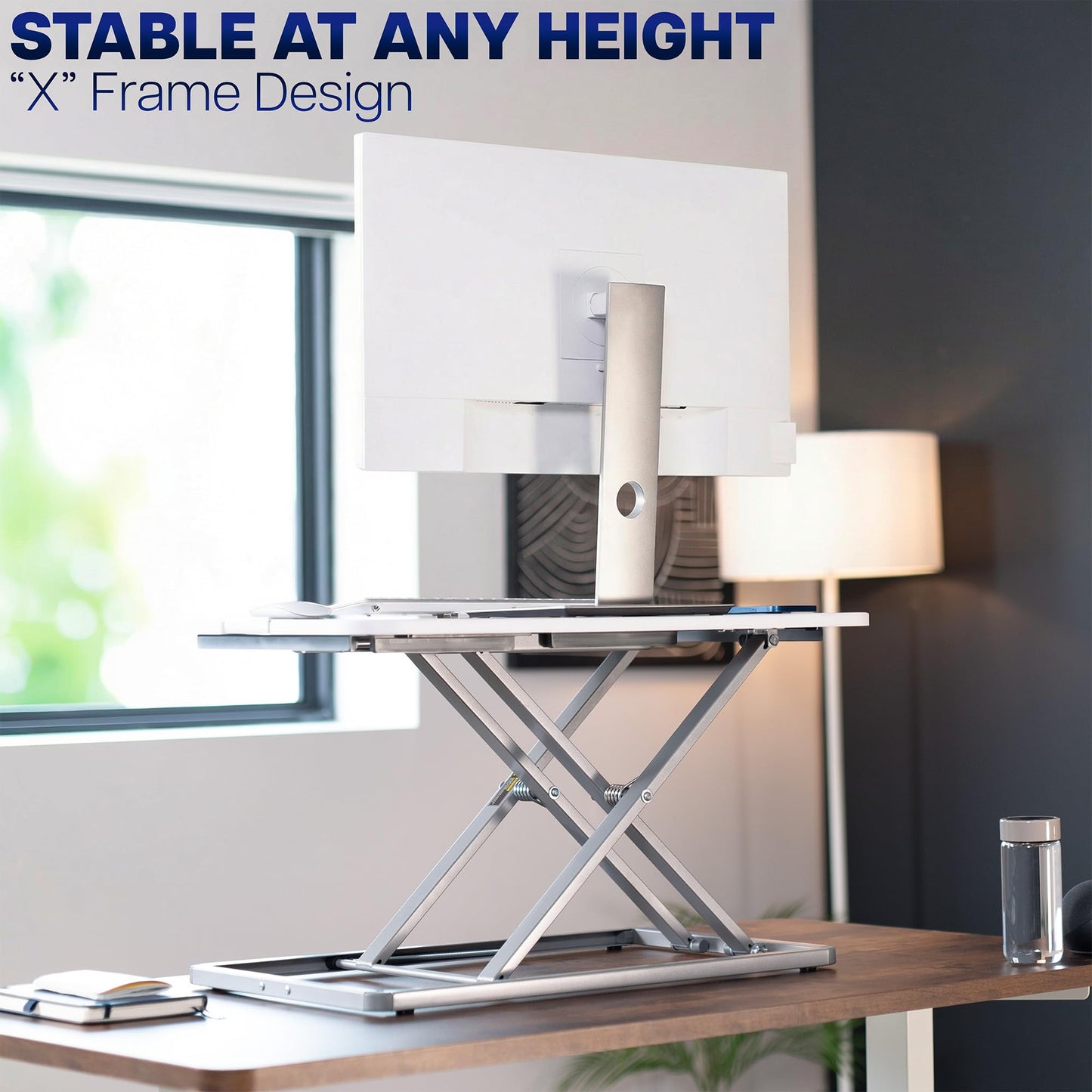 VIVO White 29 inch Single Top Standing Desk Converter, DESK-V000UW