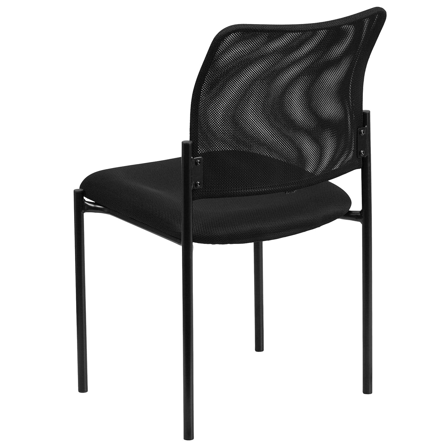 Flash Furniture Jana Comfort Black Mesh Stackable Steel Side Chair