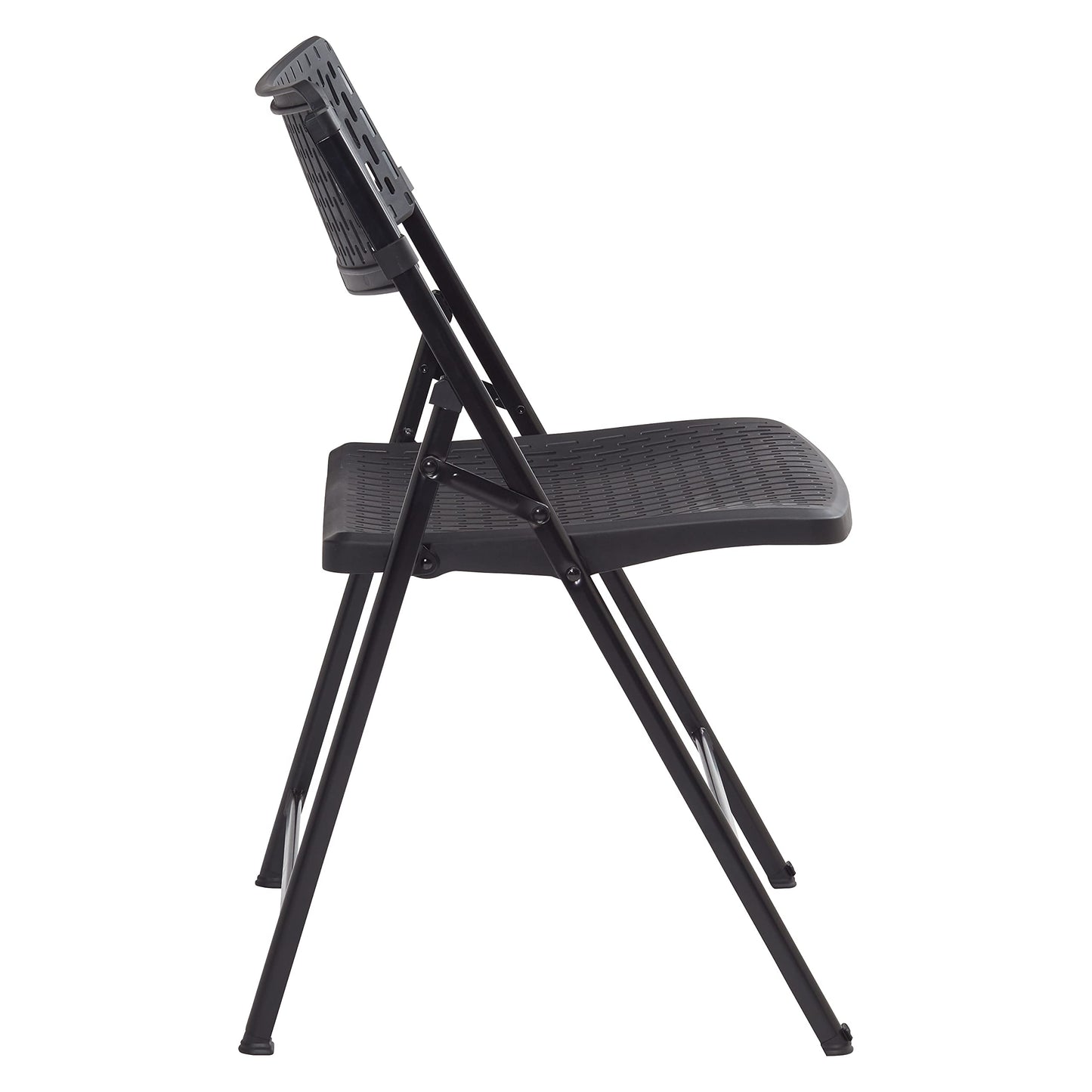 National Public Seating 1410 Airflex Series Premium Polypropylene Folding Chair - Black Pack of 4