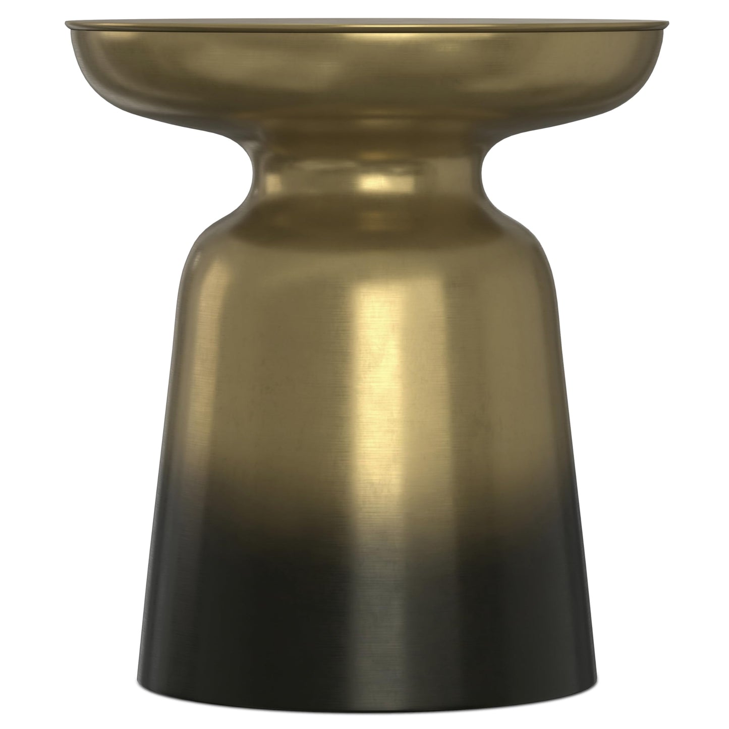 SIMPLIHOME Toby Metal Table - 17" Wide x 18" High Solid Iron Drum Accent Table in Gold and Black Ombre, Industrial Side or End Table for Living Room or Entryway with Sculptural Design, Assembled