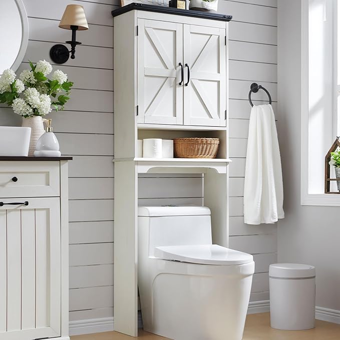 ACCOHOHO Over The Toilet Storage Cabinet, Farmhouse Bathroom Cabinet
