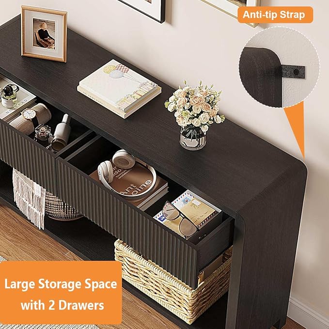 FATORRI Console Table for Entryway, Modern Sofa Table