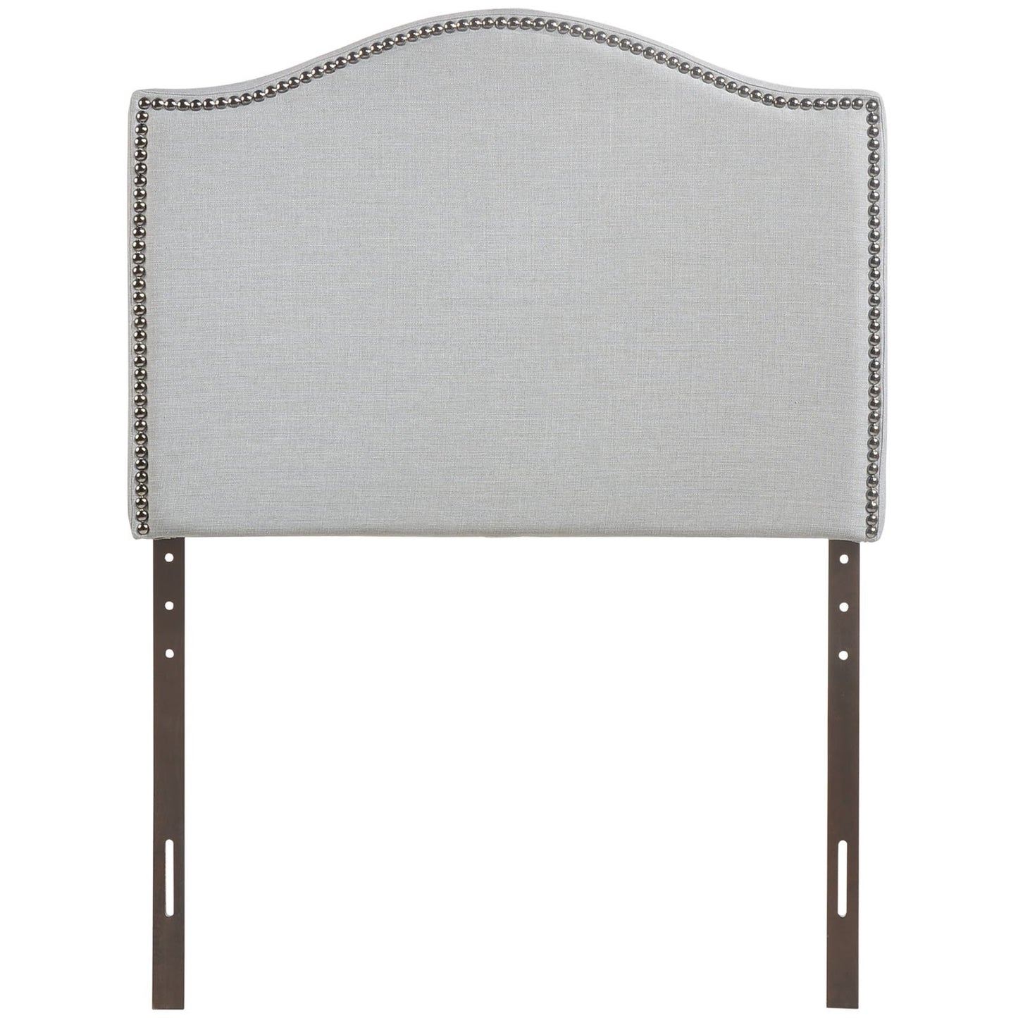 Modway Curl Linen Fabric Upholstered Twin Headboard with Nailhead Trim and Curved Shape in Gray,MOD-5209-GRY,Sky Gray