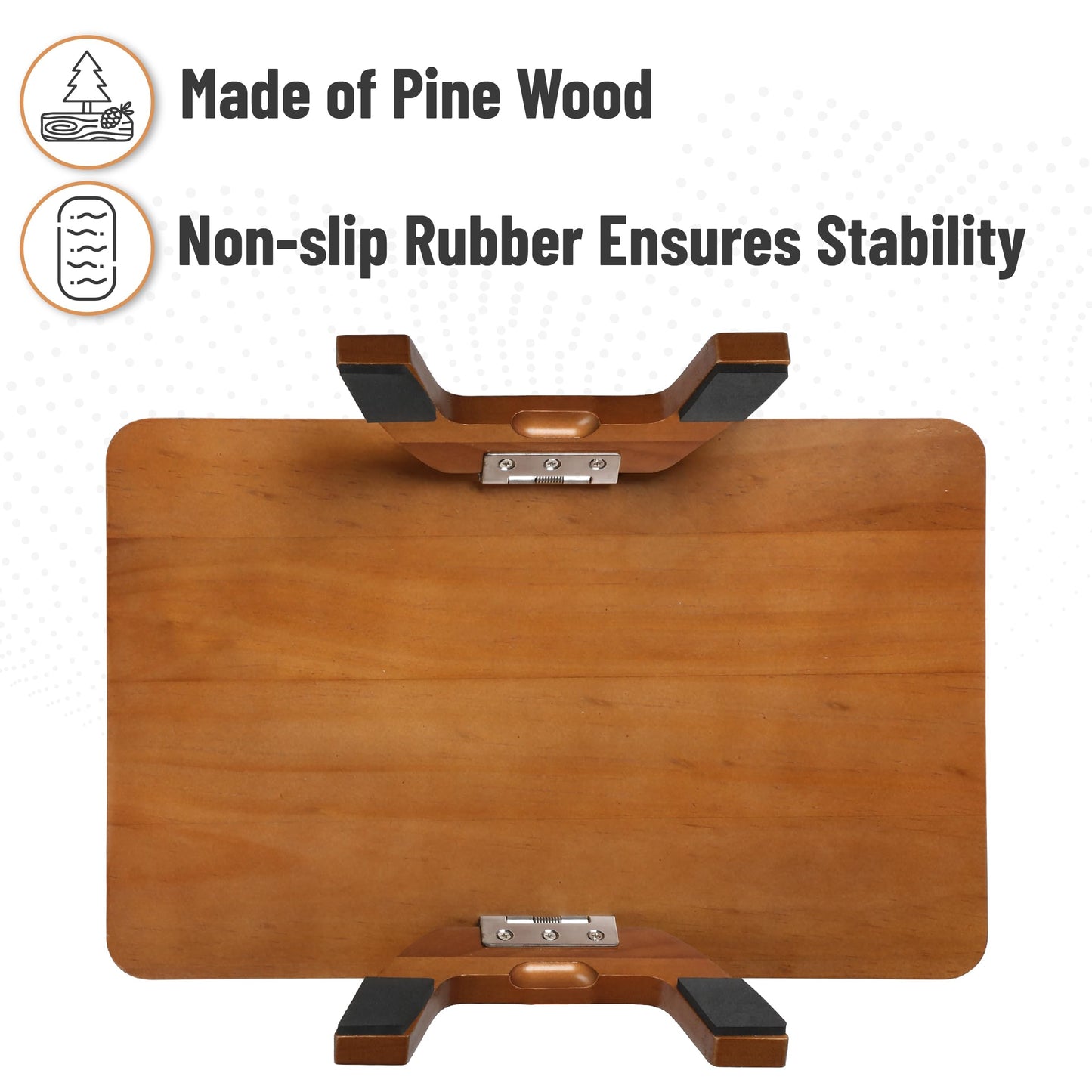 BAMBOO LAND- Couch Arm Tray, Wooden Folding Couch Armrest Table, Rectangular Clip-On Sofa Arm Tray with 360° Rotating Phone Holder