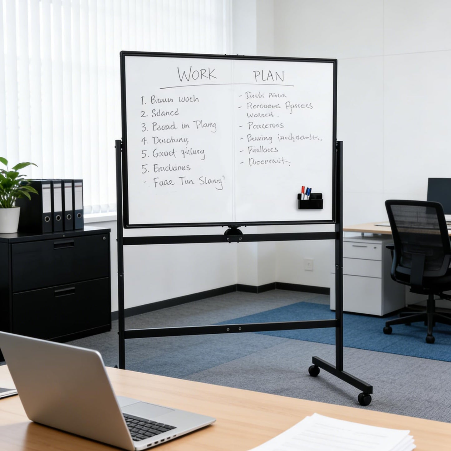 A AIRLLEN Large White Board 32x48 Inches - Mobile Rolling White Board on Wheels, Dry Erase Display for Home, Office, School