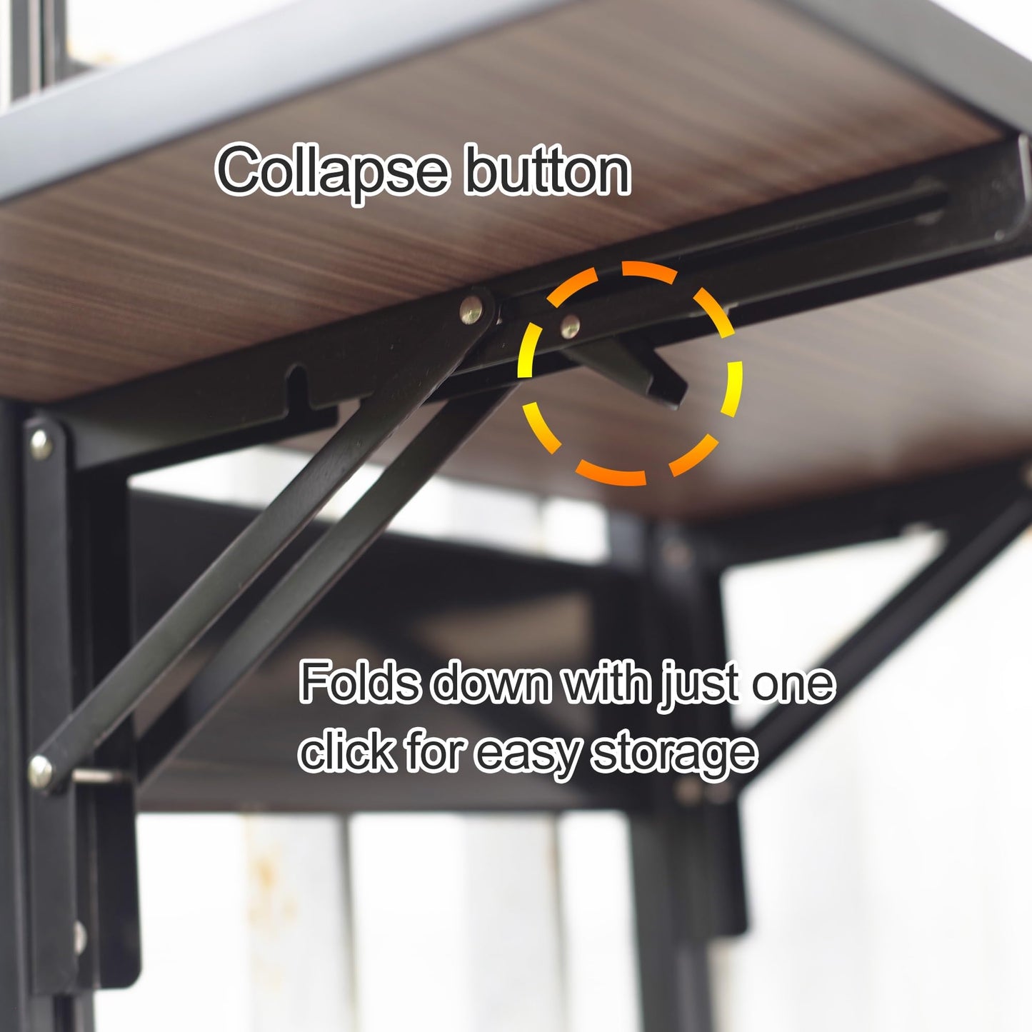 Foldable Outdoor Bar Table - All Aluminum Alloy Hanging Table for Railing, Adjustable Multi-Functional Side Table for Patio, Deck, Balcony, Veranda, Rooftop & Porch